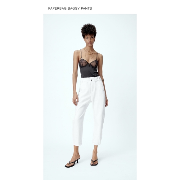 NWOT Zara paperbag baggy pants - Picture 2 of 7